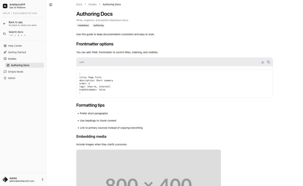 Artefacto41 文档截图